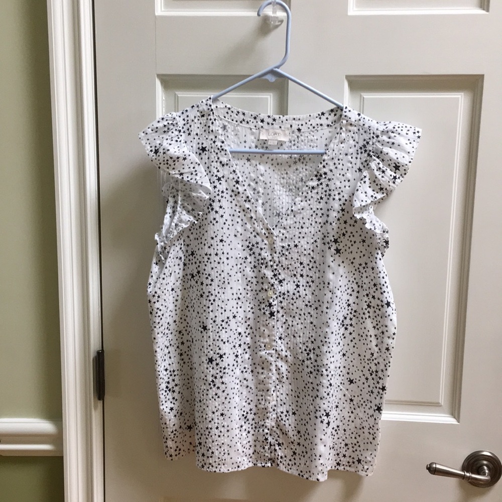Loft Outlet Star Printed Sleeveless Top Size M.